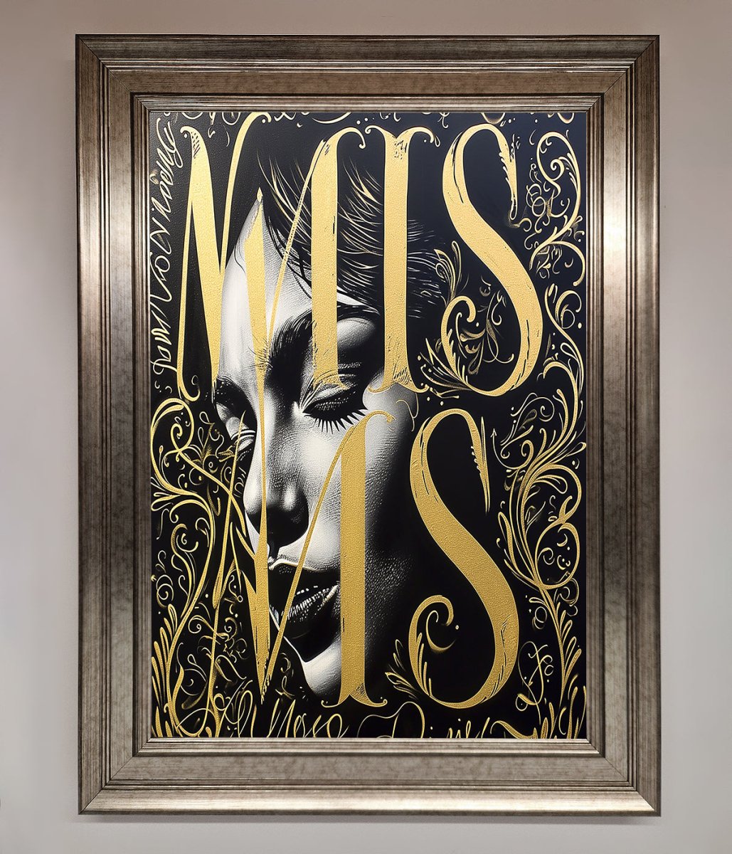 Typography Queen Framed Poster - Zestio