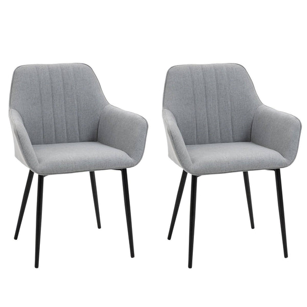 Dining Chairs Linen Fabric Accent Chairs Metal Legs