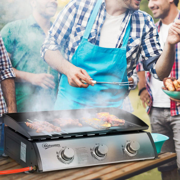 Gas Plancha Grill with 3 Stainless Steel Burner