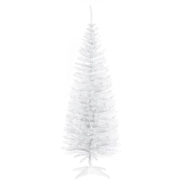 Homcom 5FT Pencil Slim Artificial Christmas Tree with Study Stand Tips White