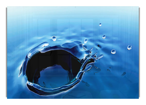 Blauer Spritzer