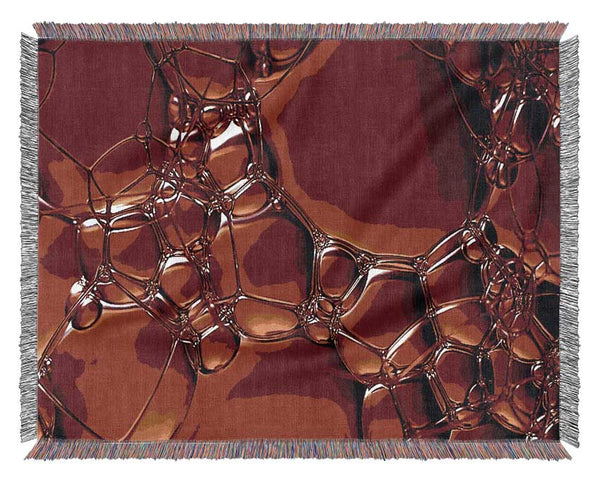Burnt Orange Bubbles Woven Blanket