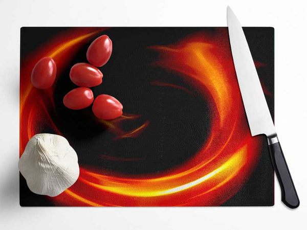 Circle Of Fire Glass Chopping Board