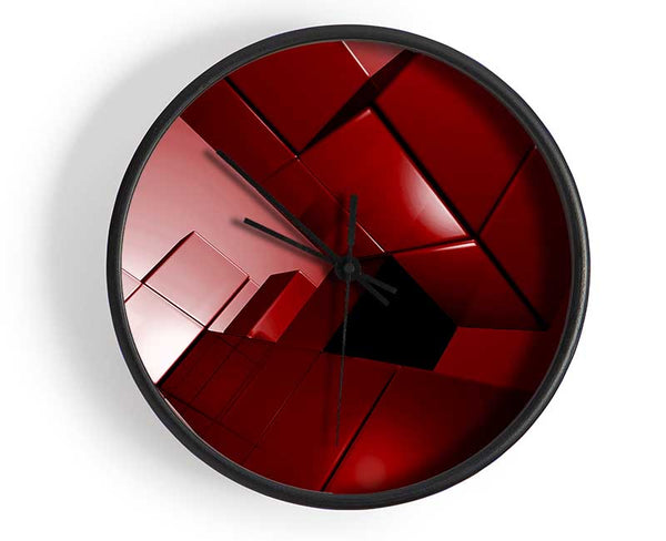 Cylinderical Red Clock - Wallart-Direct UK