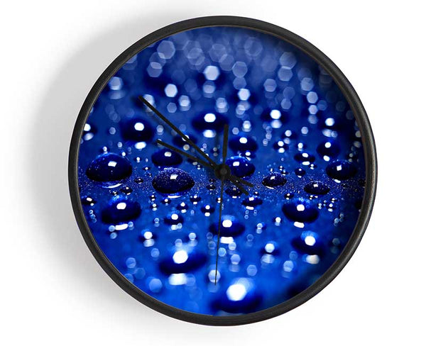 Drops On Blue Clock - Wallart-Direct UK