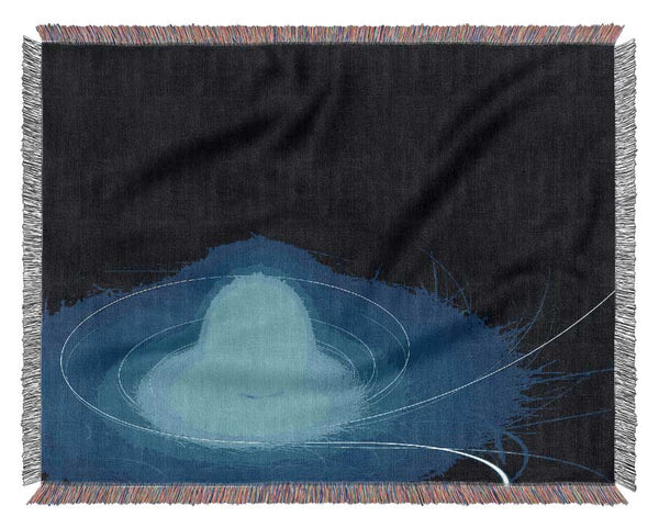 Electric Blue Swirl Woven Blanket