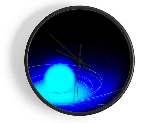 Electric Blue Swirl Clock - Wallart-Direct UK