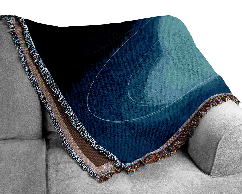 Electric Blue Swirl Woven Blanket