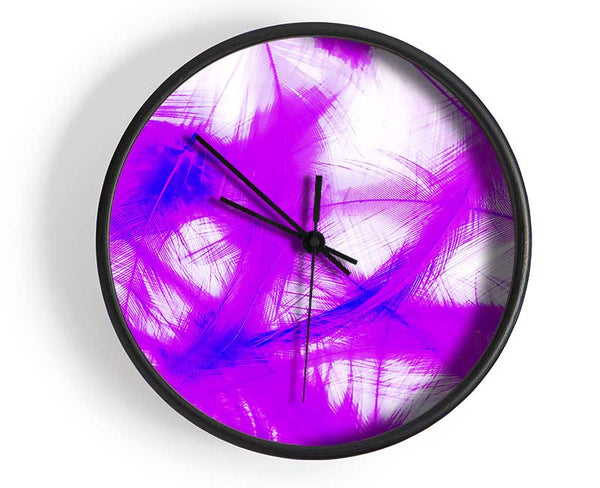 Feathers Pink Clock - Wallart-Direct UK