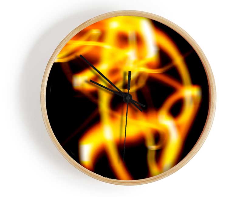 Golden Light Rings Clock - Wallart-Direct UK