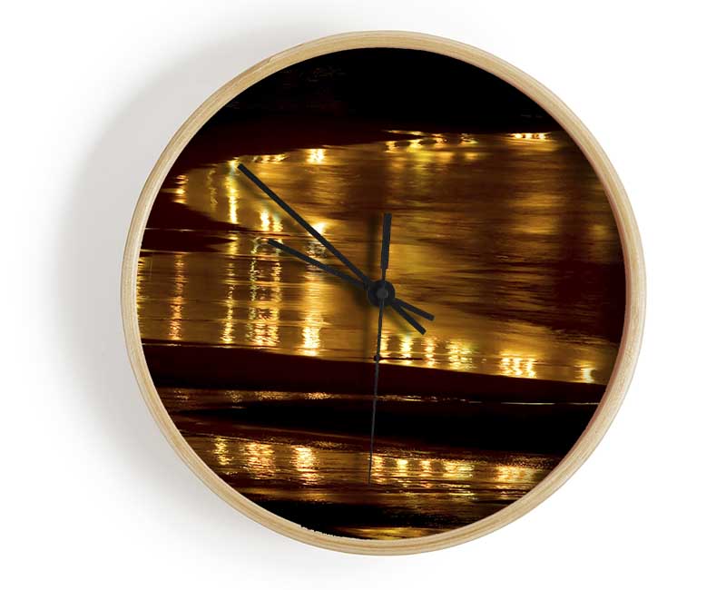 Golden Ocean Night Clock - Wallart-Direct UK