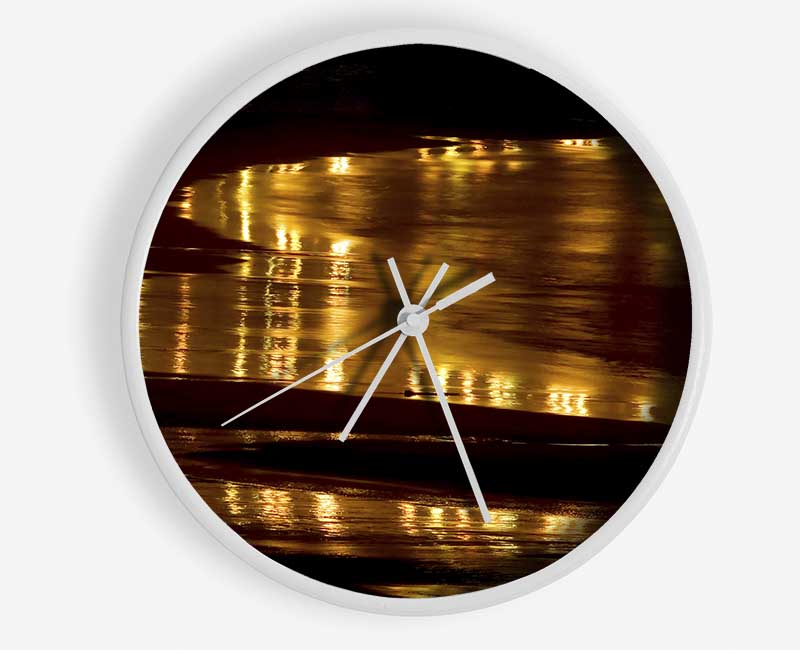 Golden Ocean Night Clock - Wallart-Direct UK