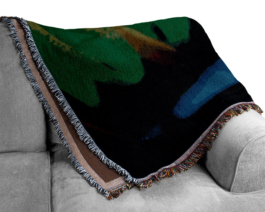 Lime Green Coil Woven Blanket