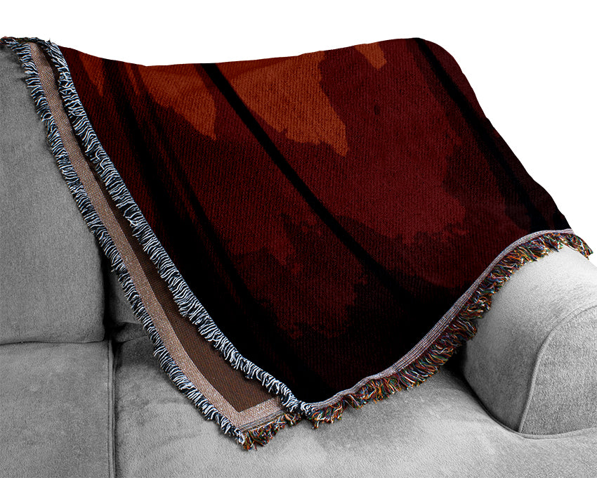 Orange Forest Woven Blanket