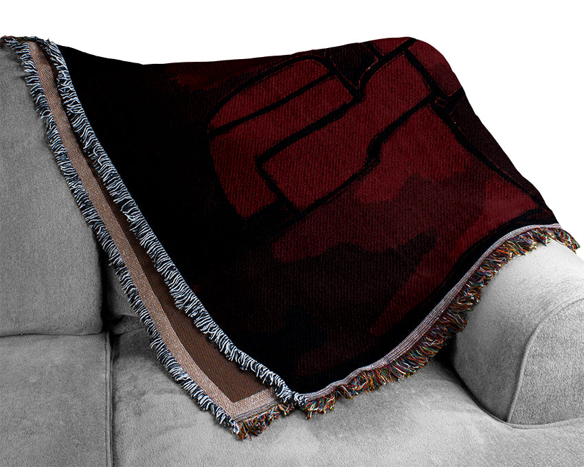 Over The Hill Red Woven Blanket