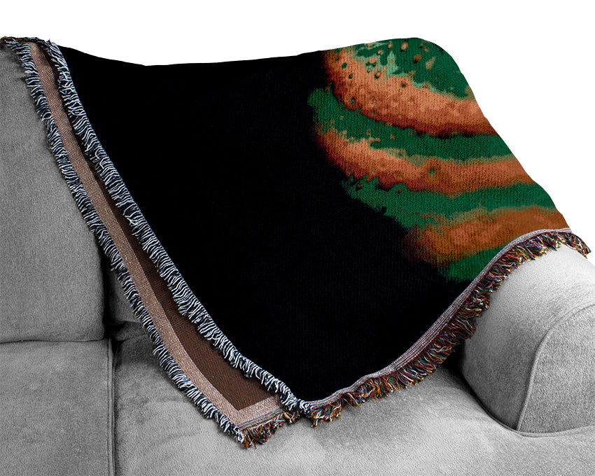 Piercing Green Woven Blanket