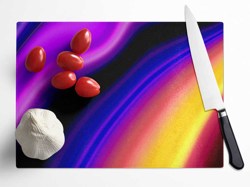 Rainbow Smears Glass Chopping Board