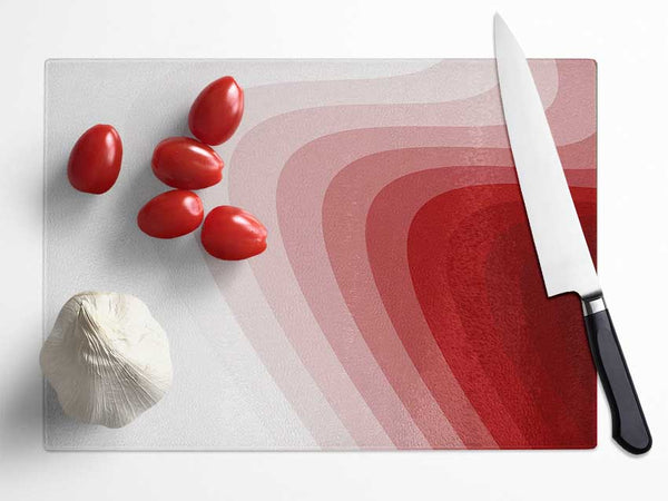 Red Hills Of Time Glass Chopping Board