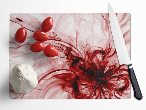 Red Explosion Glass Chopping Board