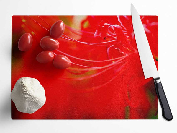 Red Heaven Glass Chopping Board