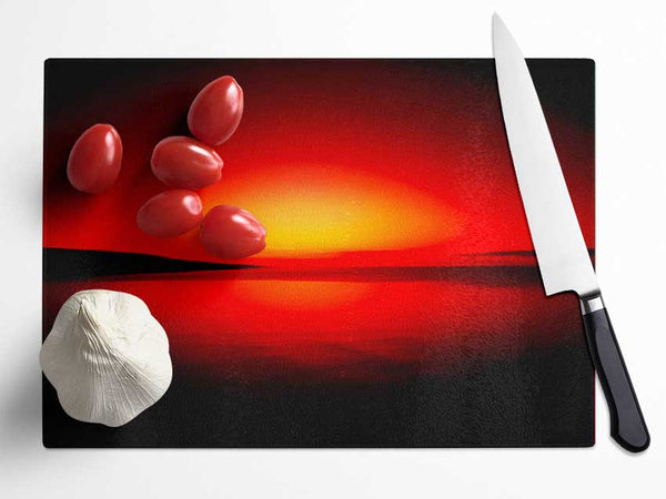 Red Horizon Glass Chopping Board