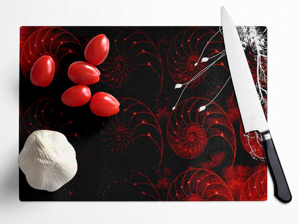Red Shell Delight Glass Chopping Board
