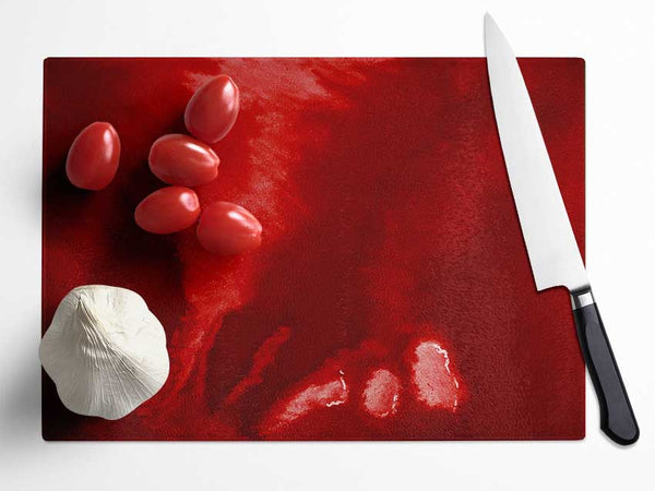 Red Shock Wave Glass Chopping Board