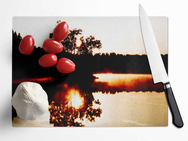 River Reflections Glass Chopping Board