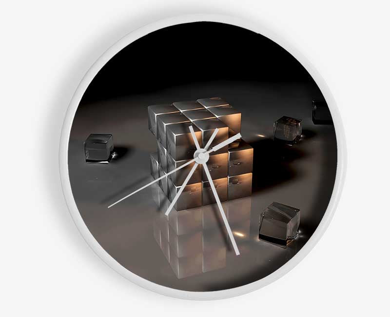 Silver Ice Cube Clock - Wallart-Direct UK