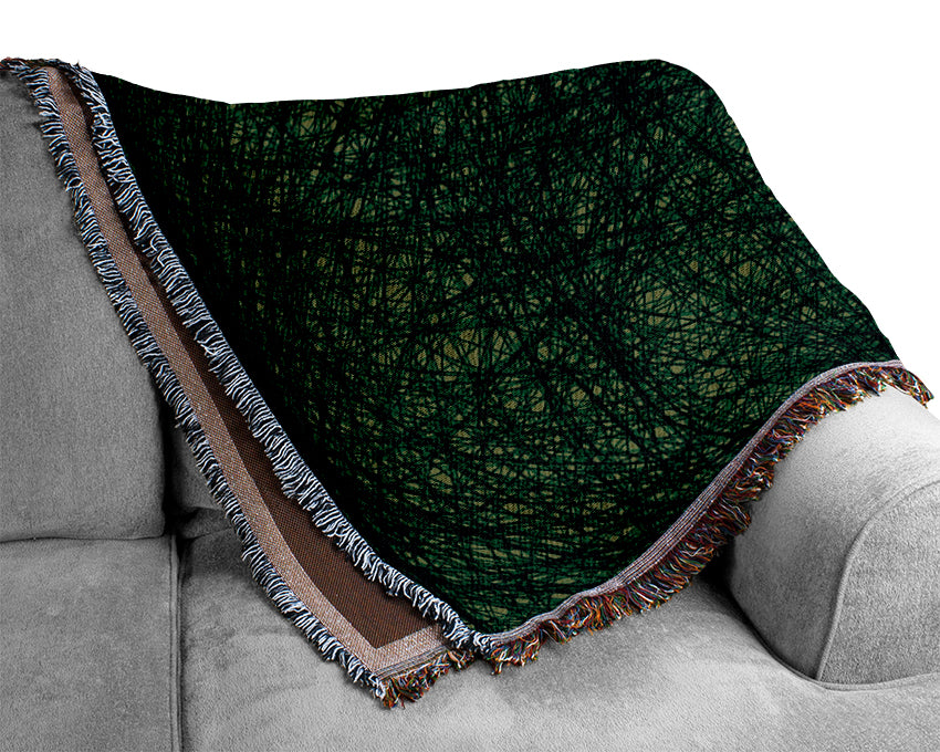 Space Matter Green Woven Blanket