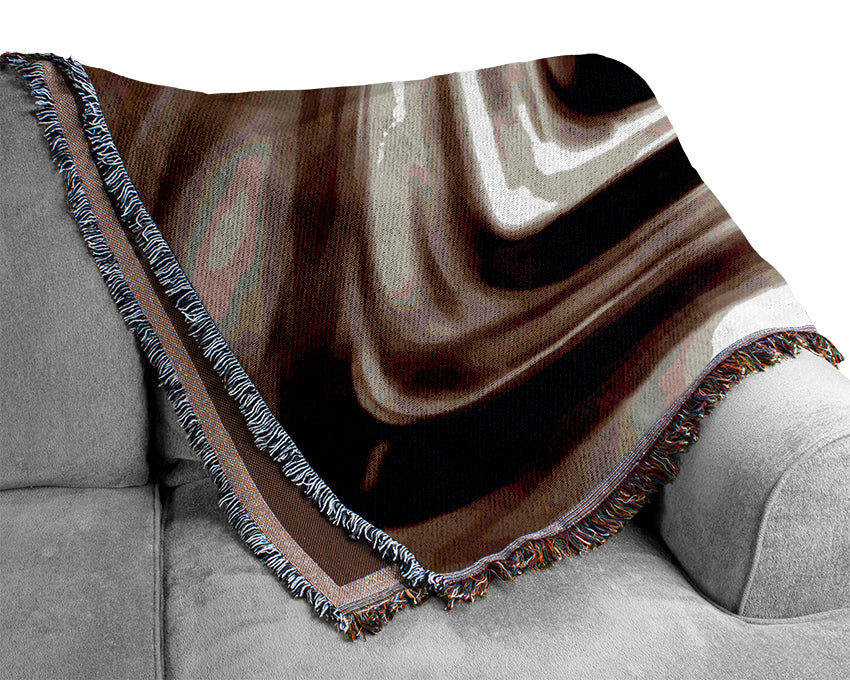 Square Water Droplet Brown Woven Blanket