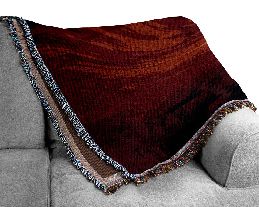 Swirls Of Time Red Woven Blanket