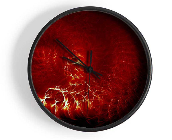 Time Tunnel Vibrant Red Clock - Wallart-Direct UK