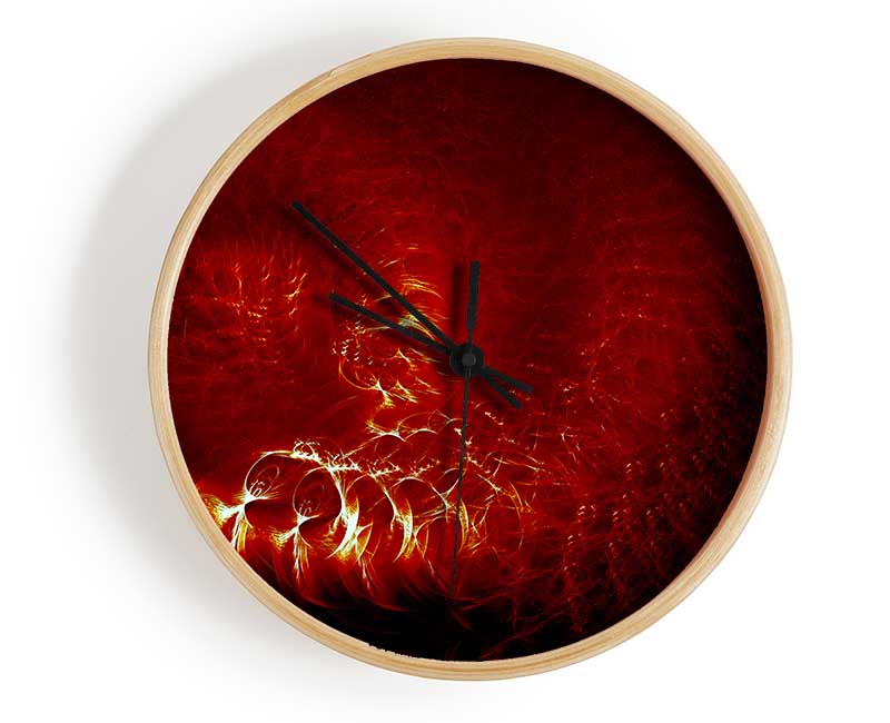 Time Tunnel Vibrant Red Clock - Wallart-Direct UK