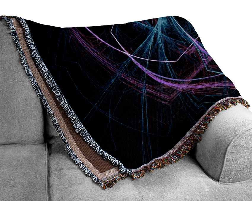 Tunnels Of Time Blue Woven Blanket