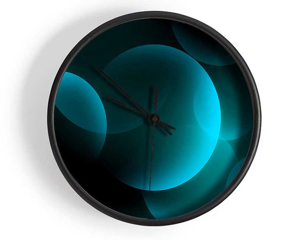 Turquoise Big Bubbles Clock - Wallart-Direct UK
