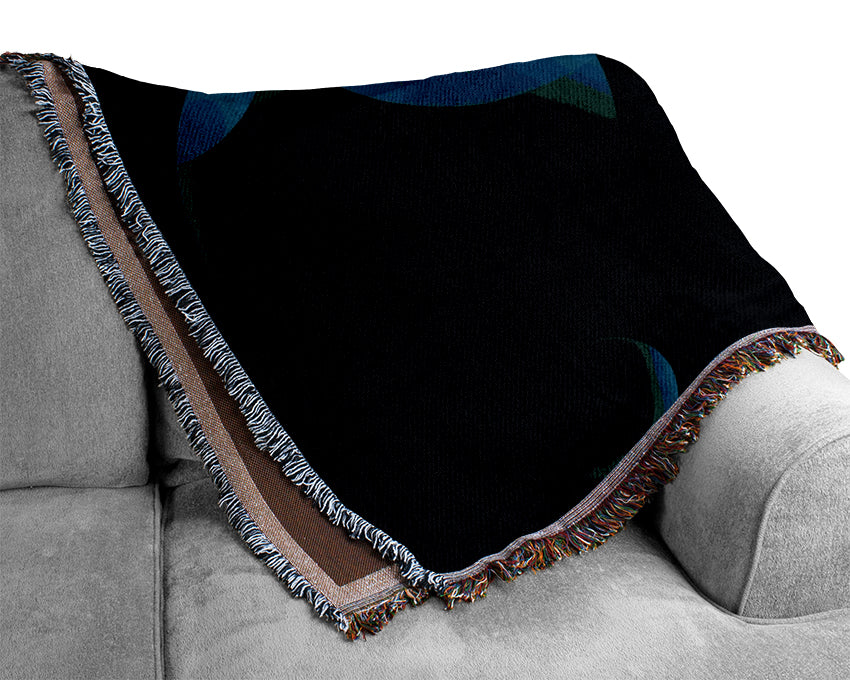 Turquoise Big Bubbles Woven Blanket