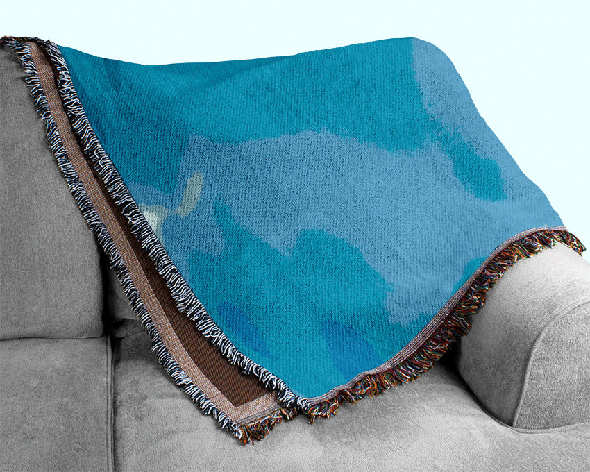 Turquoise Tulip Woven Blanket