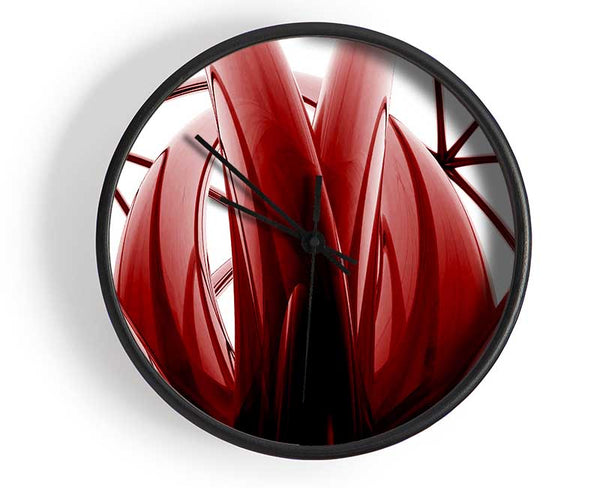 Two Sides Red Clock - Wallart-Direct UK