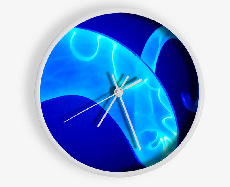 Vibrant Blue Time Lines Clock - Wallart-Direct UK