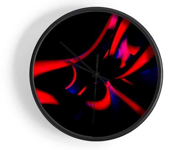 Vibrant Red Tunnels Clock - Wallart-Direct UK