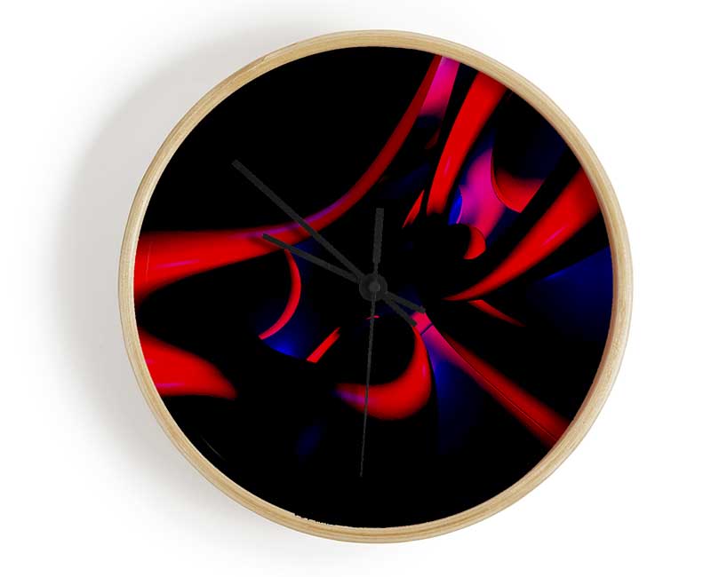 Vibrant Red Tunnels Clock - Wallart-Direct UK