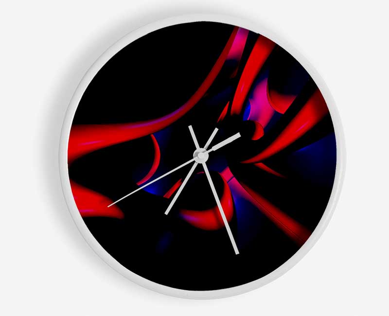 Vibrant Red Tunnels Clock - Wallart-Direct UK