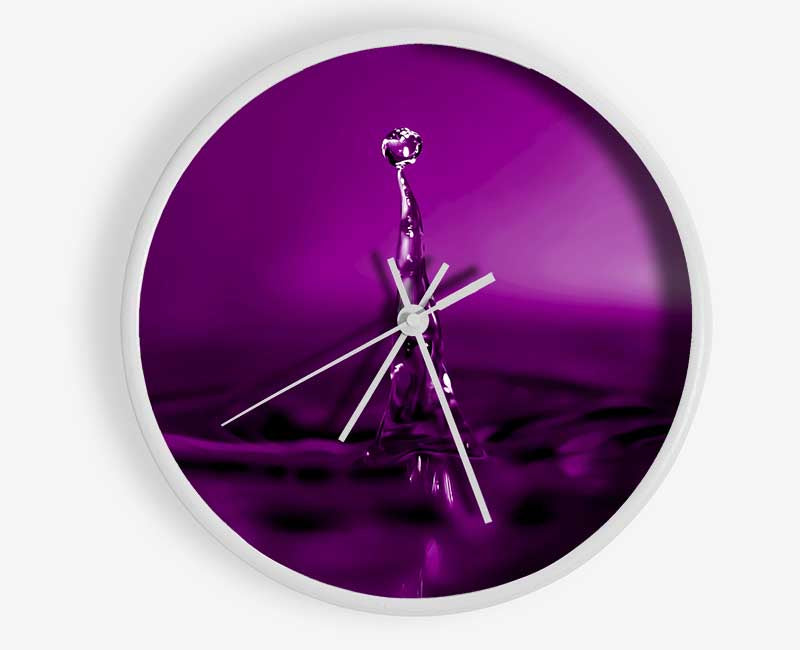 Water Drop Attention Purple Clock - Wallart-Direct UK