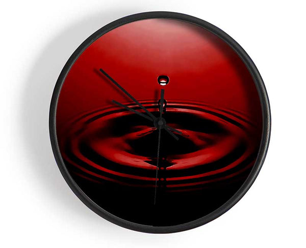 Water Droplet Red Clock - Wallart-Direct UK