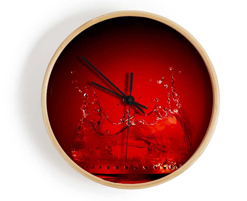 Water Flame Red Clock - Wallart-Direct UK