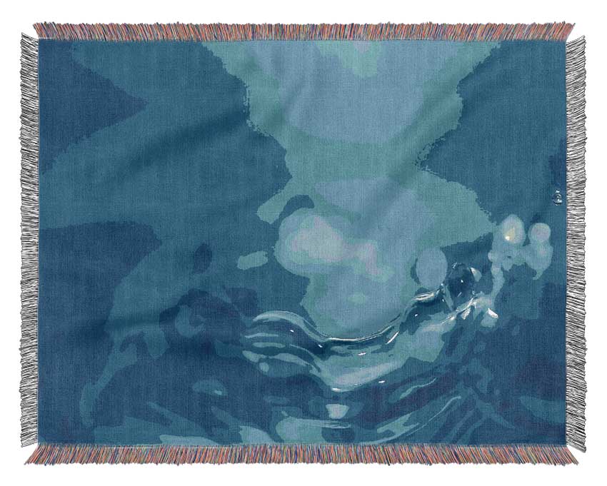 Water Splash Ripple Blue Woven Blanket