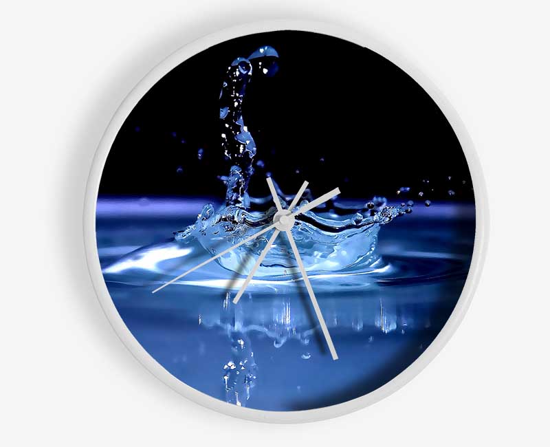 Water Splash Delight Blue Clock - Wallart-Direct UK