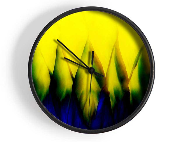 Yellow Takes Blue Clock - Wallart-Direct UK