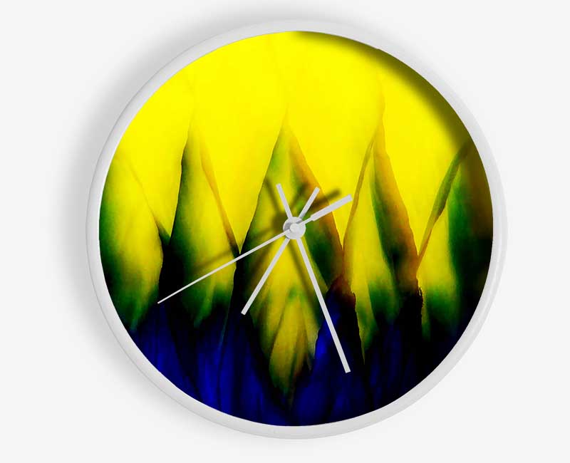 Yellow Takes Blue Clock - Wallart-Direct UK